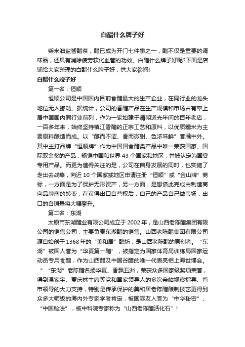 白醋什么牌子好