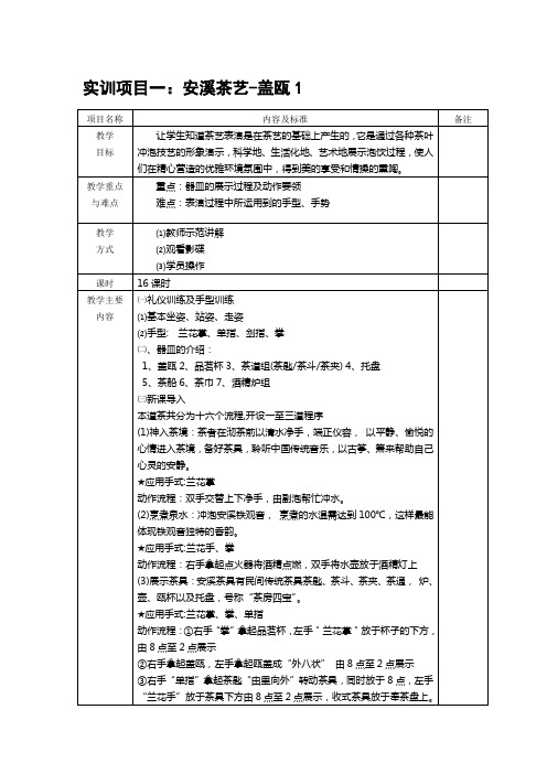 实训项目一安溪茶艺