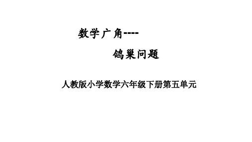 六年级数学下册课件 - 5 数学广角——鸽巢问题 人教新课标PPT(共19页)