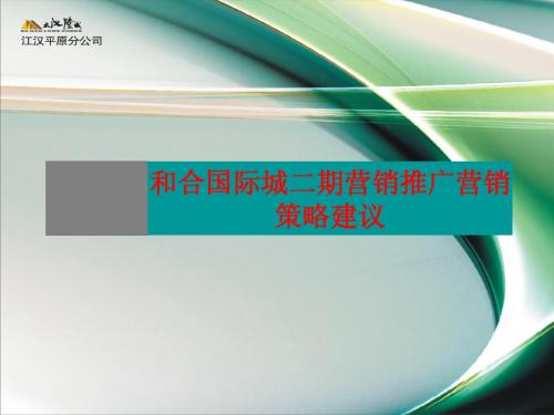 和合国际城二期推广建议12011-4-21