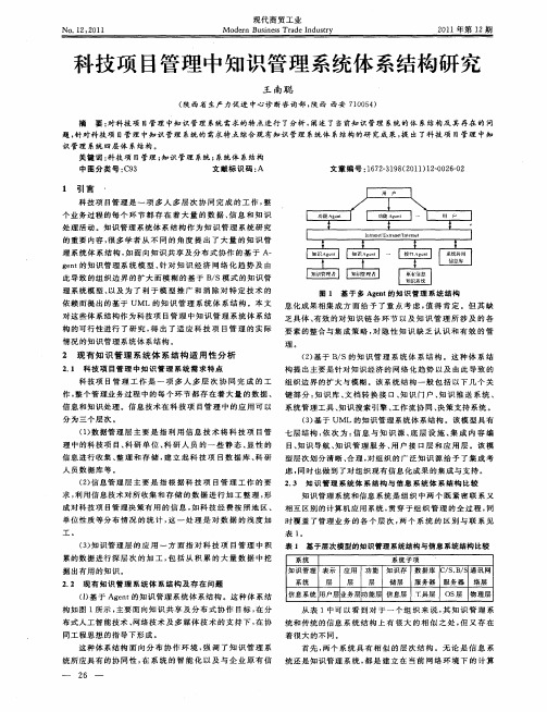 科技项目管理中知识管理系统体系结构研究