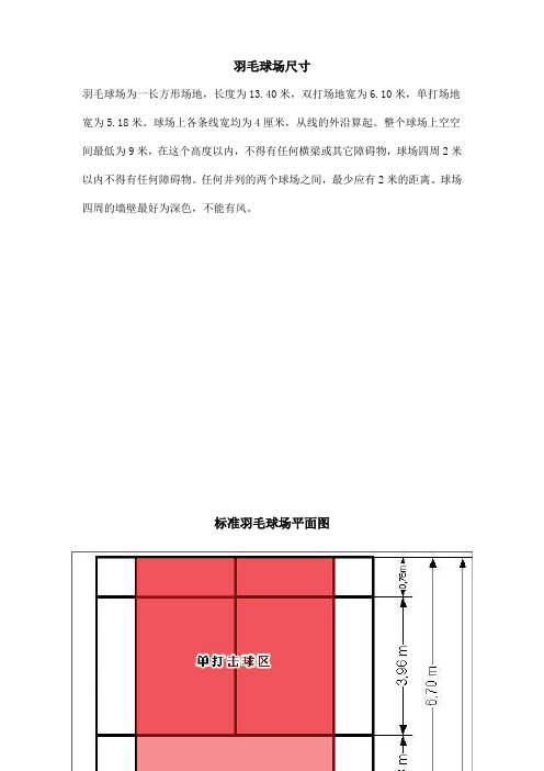 羽毛球场标准尺寸