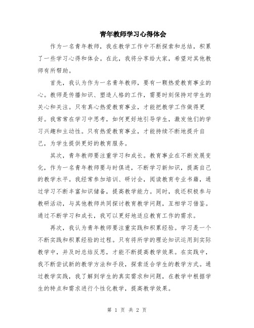 青年教师学习心得体会