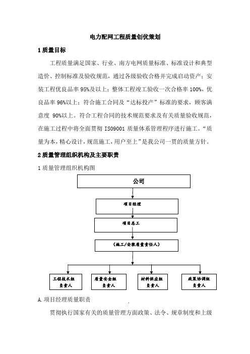 电力配网工程质量创优策划