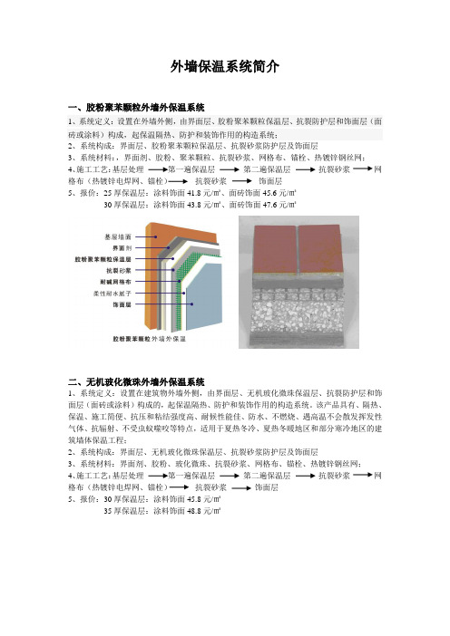 外墙保温系统种类及造价介绍