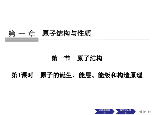 人教版高中化学选修3课件第一节原子的诞生、能层、能级和构造原理