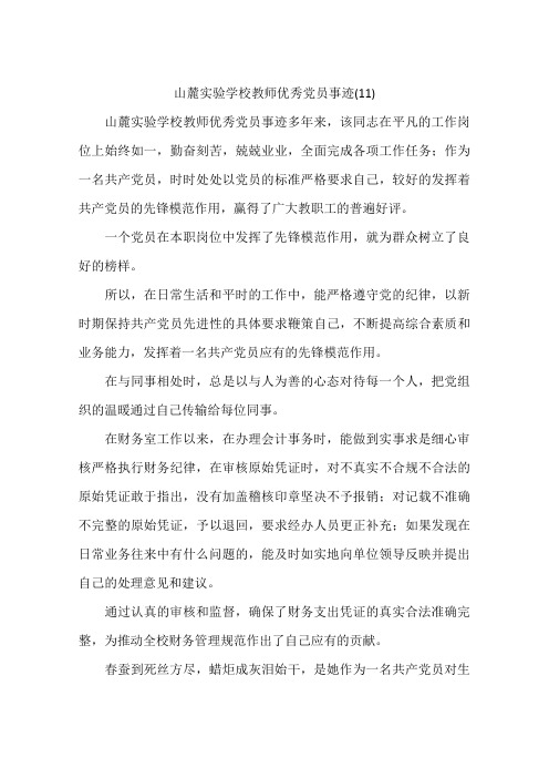 山麓实验学校教师优秀党员事迹(11)