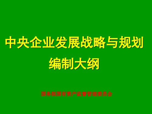 中央企业发展战略与规划编制