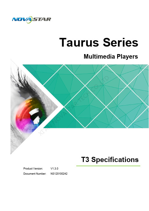 诺瓦科技LED显示屏联网播放器T3规格书英文版