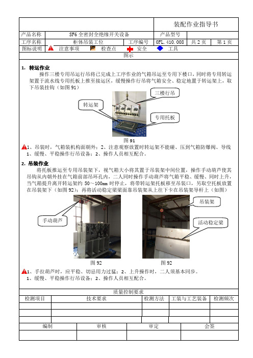 充气柜体吊装作业指导书