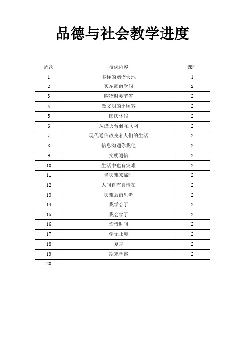 四年级《品德与社会》上册第1单元教案