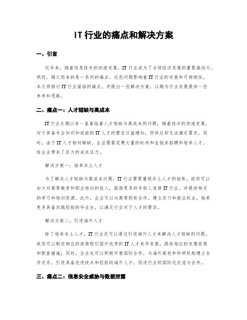 IT行业的痛点和解决方案