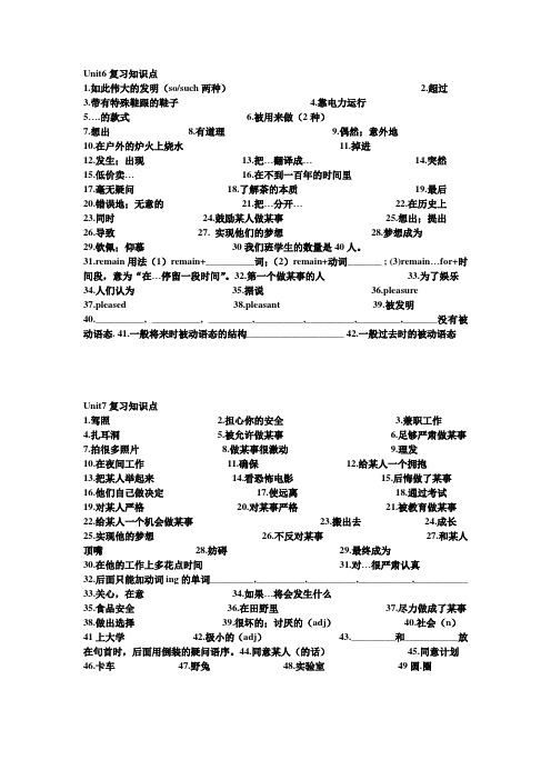 Unit6复习知识点