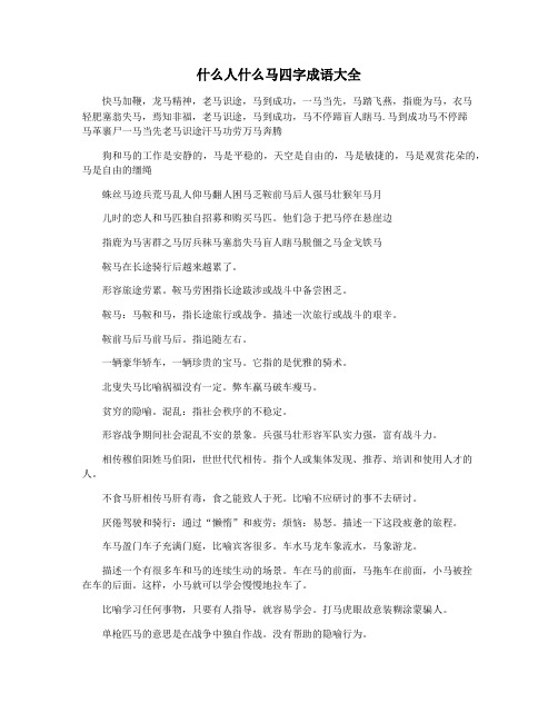 什么人什么马四字成语大全