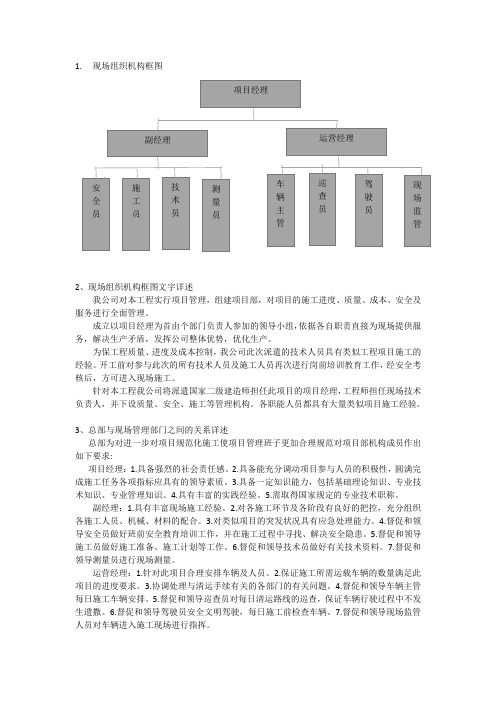 现场组织机构情况