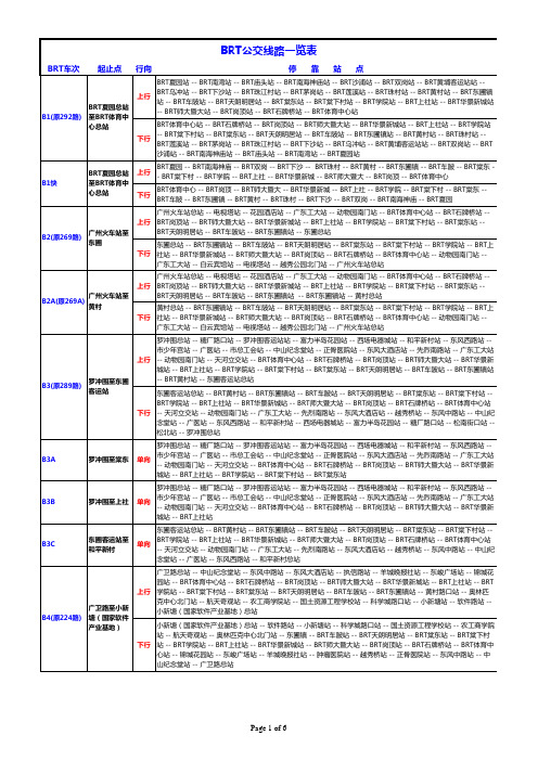 广州BRT线路大全(最新)