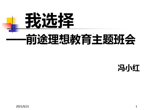 我选择——前途理想教育主题班会ppt课件