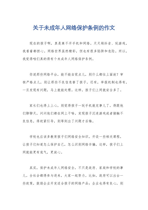 关于未成年人网络保护条例的作文