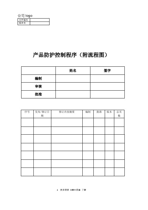 产品防护控制流程图