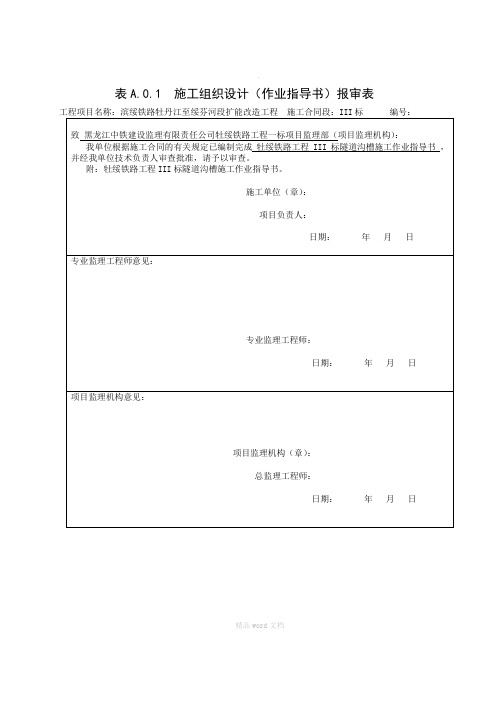 隧道排水沟、电缆槽施工作业指导书