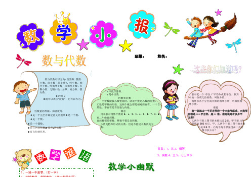 【精品】三年级小学生手抄报模板A3数学小报模板