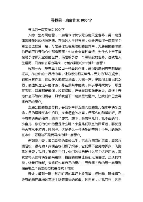 寻找另一扇窗作文900字