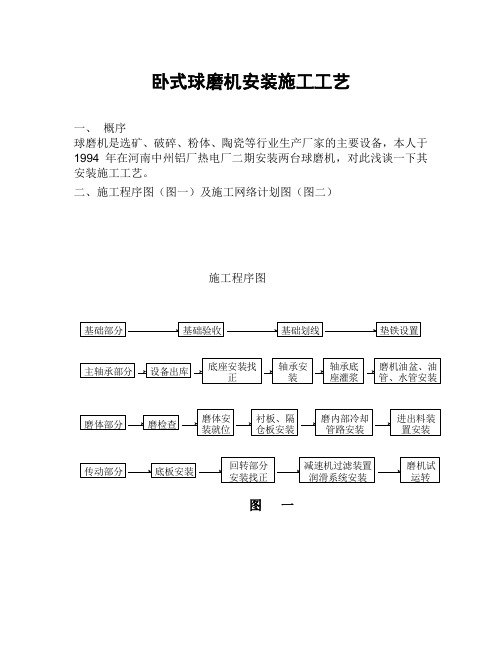 球磨机安装施工工艺