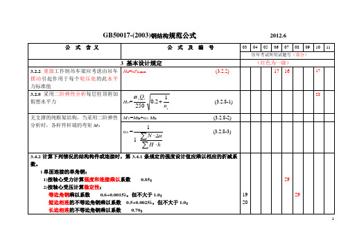 钢结构一注考试规范使用的公式(王书增)汇总