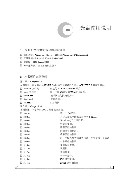 光盘使用说明模板