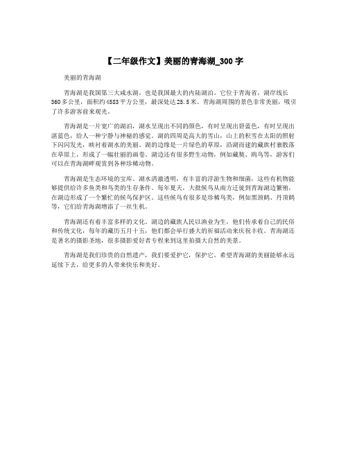 【二年级作文】美丽的青海湖_300字