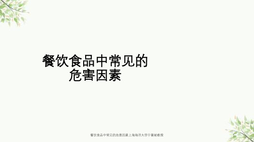 餐饮食品中常见的危害因素上海海洋大学宁喜斌教授课件