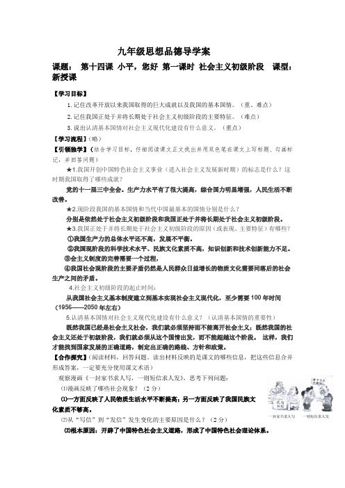 社会主义初级阶段导学案