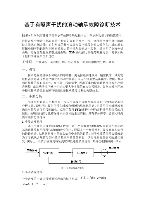 基于噪声干扰的滚动轴承故障信号处理方法综述