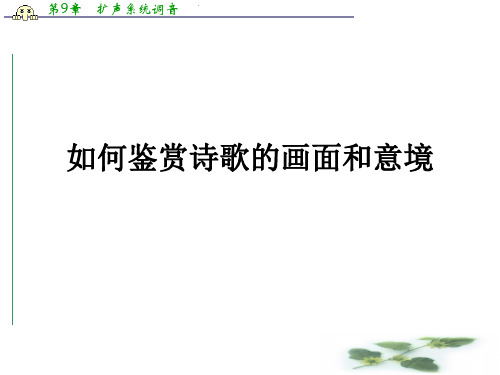 北京市高三高考语文一轮复习课件 35如何鉴赏诗歌的画面和意境