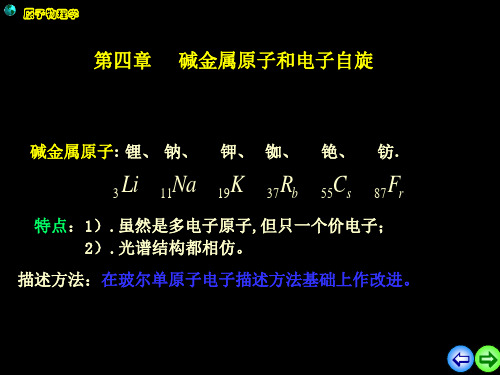 原子物理学 课件-第四章 碱金属原子和电子自旋