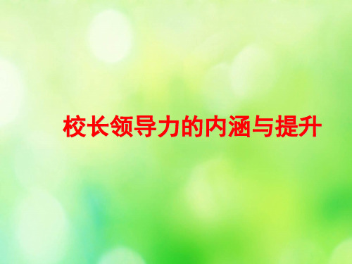 校长领导力的内涵与提升课件(PPT 102页)