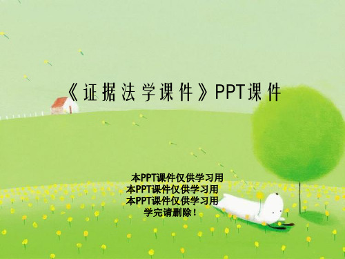 《证据法学课件》PPT课件