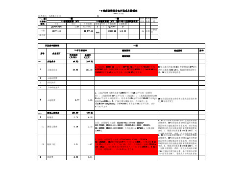 房地产目标成本控制表