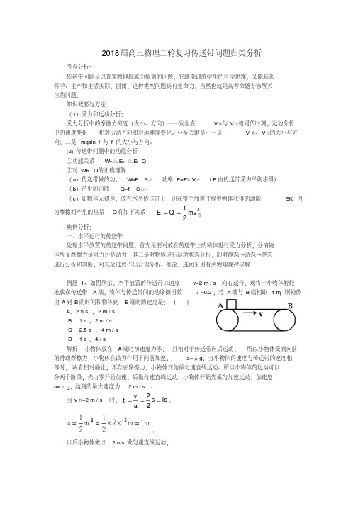 最新-2018届高三物理二轮复习传送带问题归类分析精品