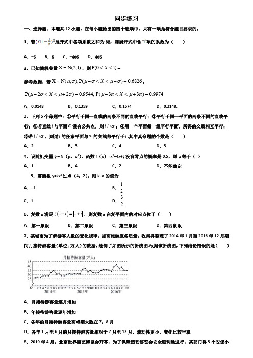 江西省宜春市2019-2020学年高二下学期期末2份数学复习检测试题