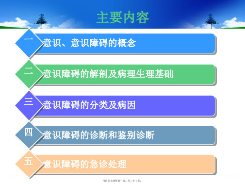 意识障碍的诊断鉴别诊断及处理