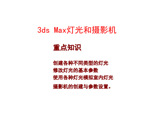 3ds Max灯光和摄影机