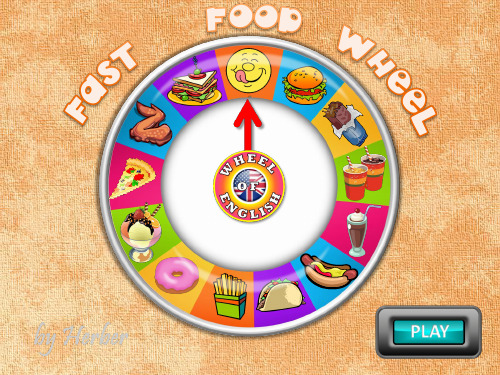 英语课堂趣味PPT食物主题fast-food-wheel