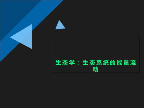 生态学：生态系统的能量流动