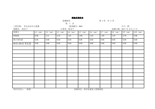 裂缝监测记录表