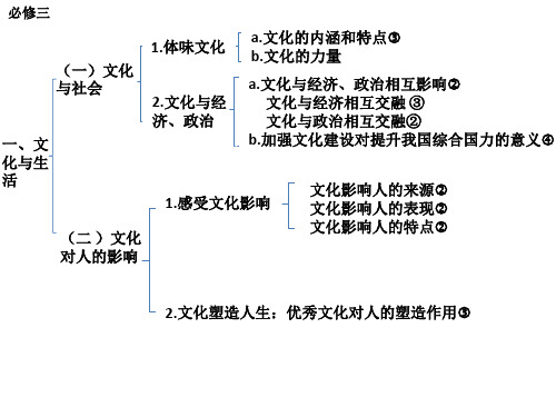 高中政治必修三文化生活思维导图课件