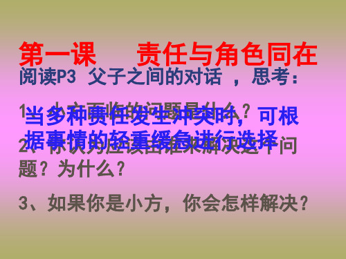 九年级政治课件：1.3我的角色   我的责任