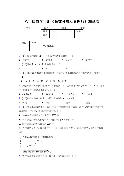 浙教版初中数学八年级下册第三章《频数分布及其图形》单元复习试题精选 (574)
