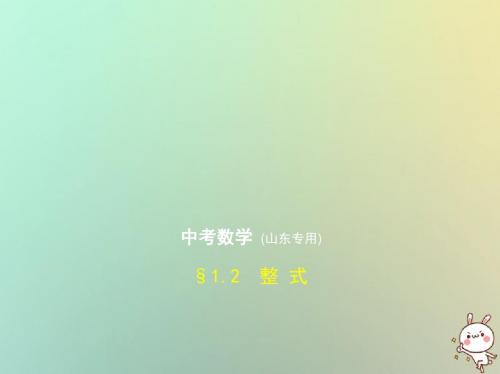 山东专版2019版中考数学总复习第一章数与式1.2整式试卷部分课件2018091722