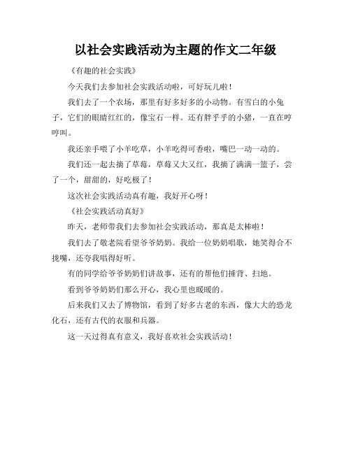 以社会实践活动为主题的作文二年级